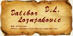 Dalibor Ložnjaković vizit kartica